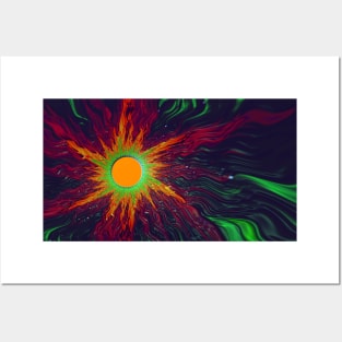 Fractal Sun Burst Posters and Art